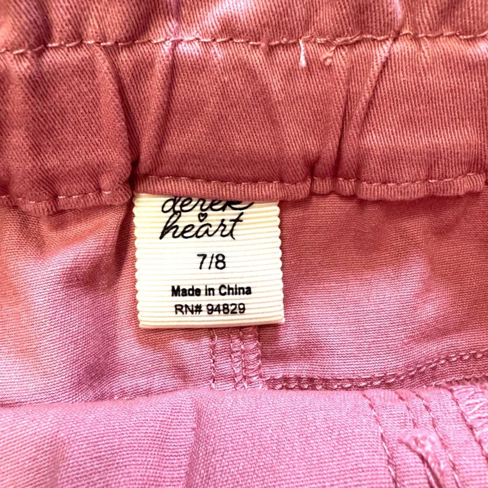 Derek Heart Girls Dusty Rose Pink Denim Skirt Paperbag Waist Size 7/8‎ NWT